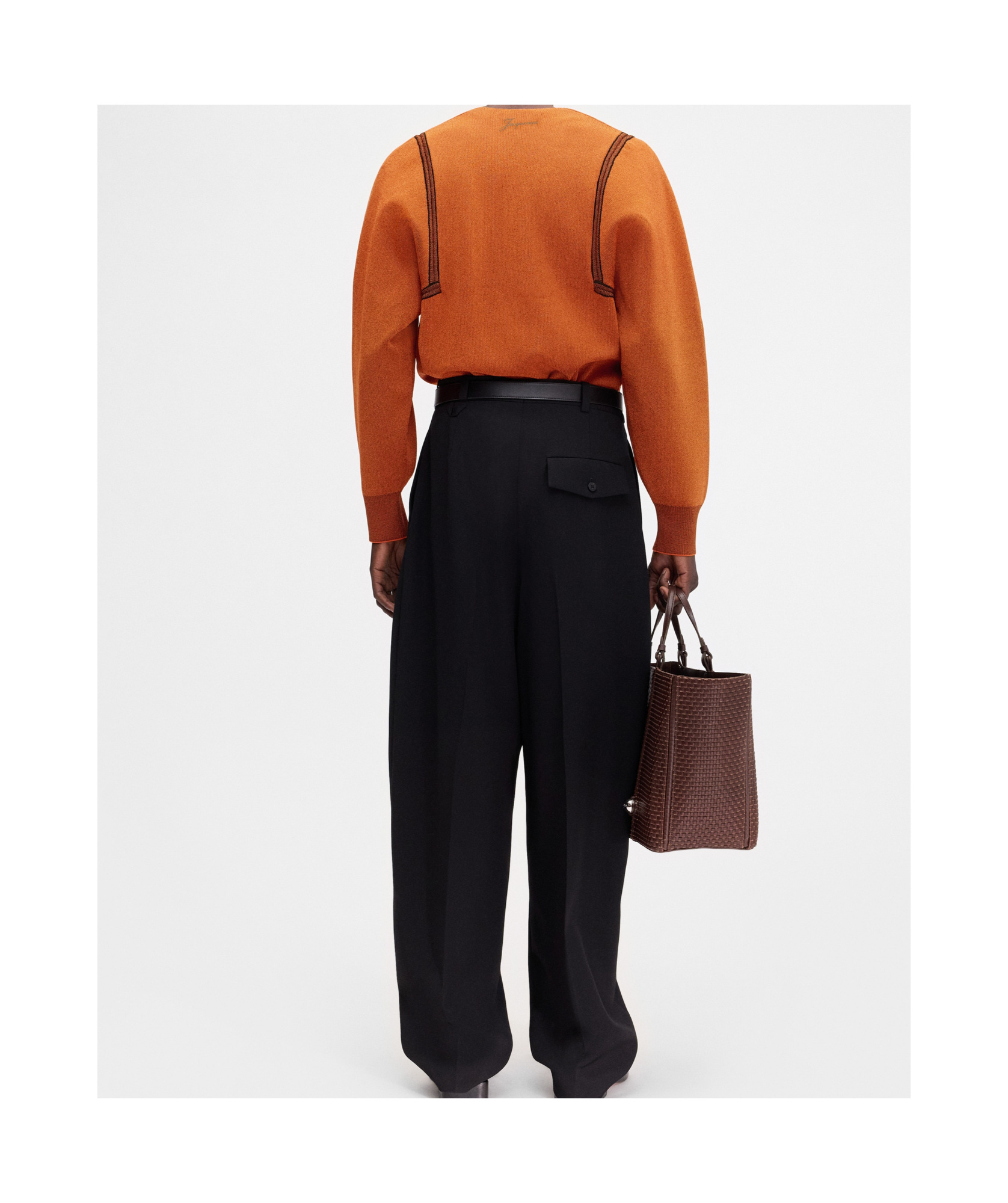 Jacquemus Double-breasted Striped Cardigan In Brown