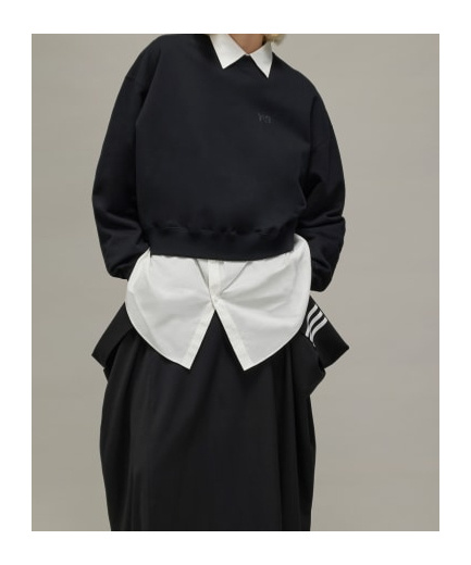 Y-3 Stretch Cotton Oversized Sweater With Crew Neck In Black