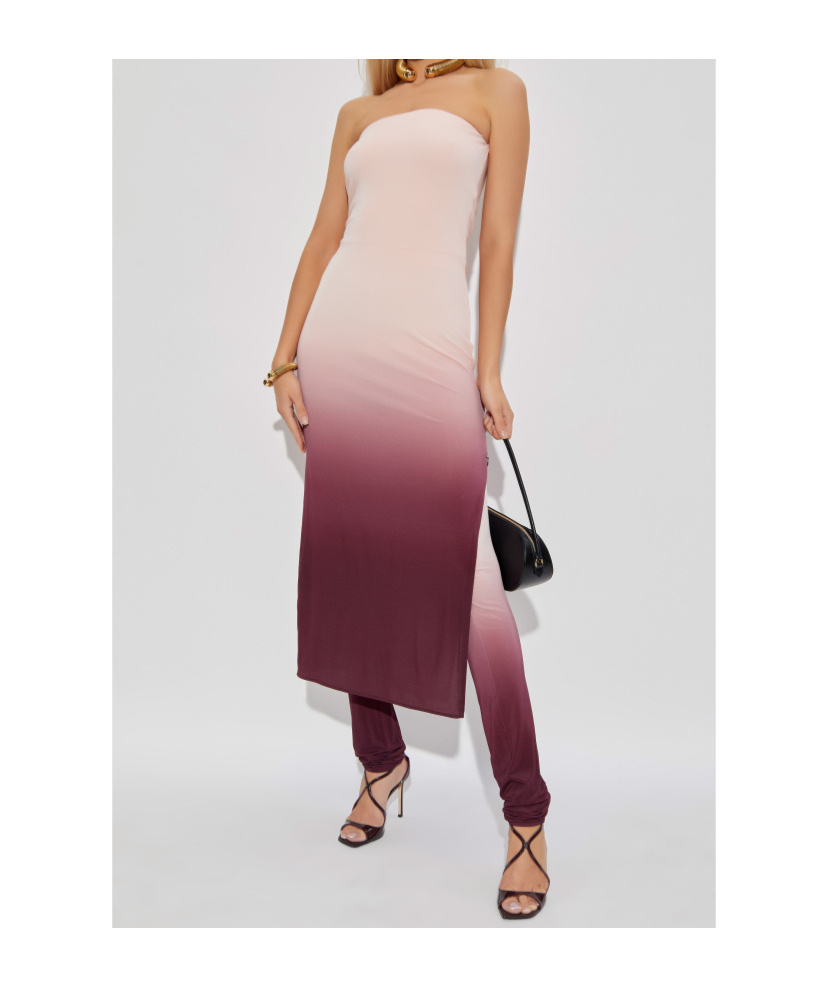 Alaïa Womens Aubergine Layered Strapless Stretch-woven Jumpsuit In Purple