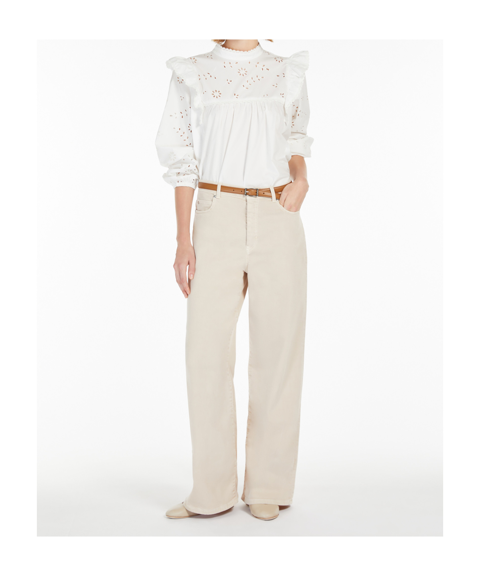 Weekend Max Mara Belt-loop Casual Pants In White