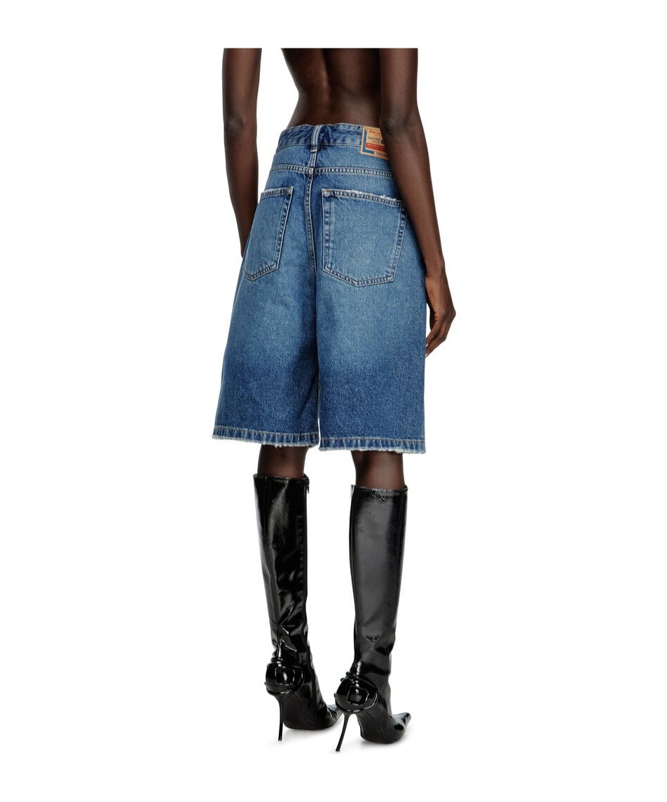 Diesel Faded Blue Denim Bermuda Shorts In Blue