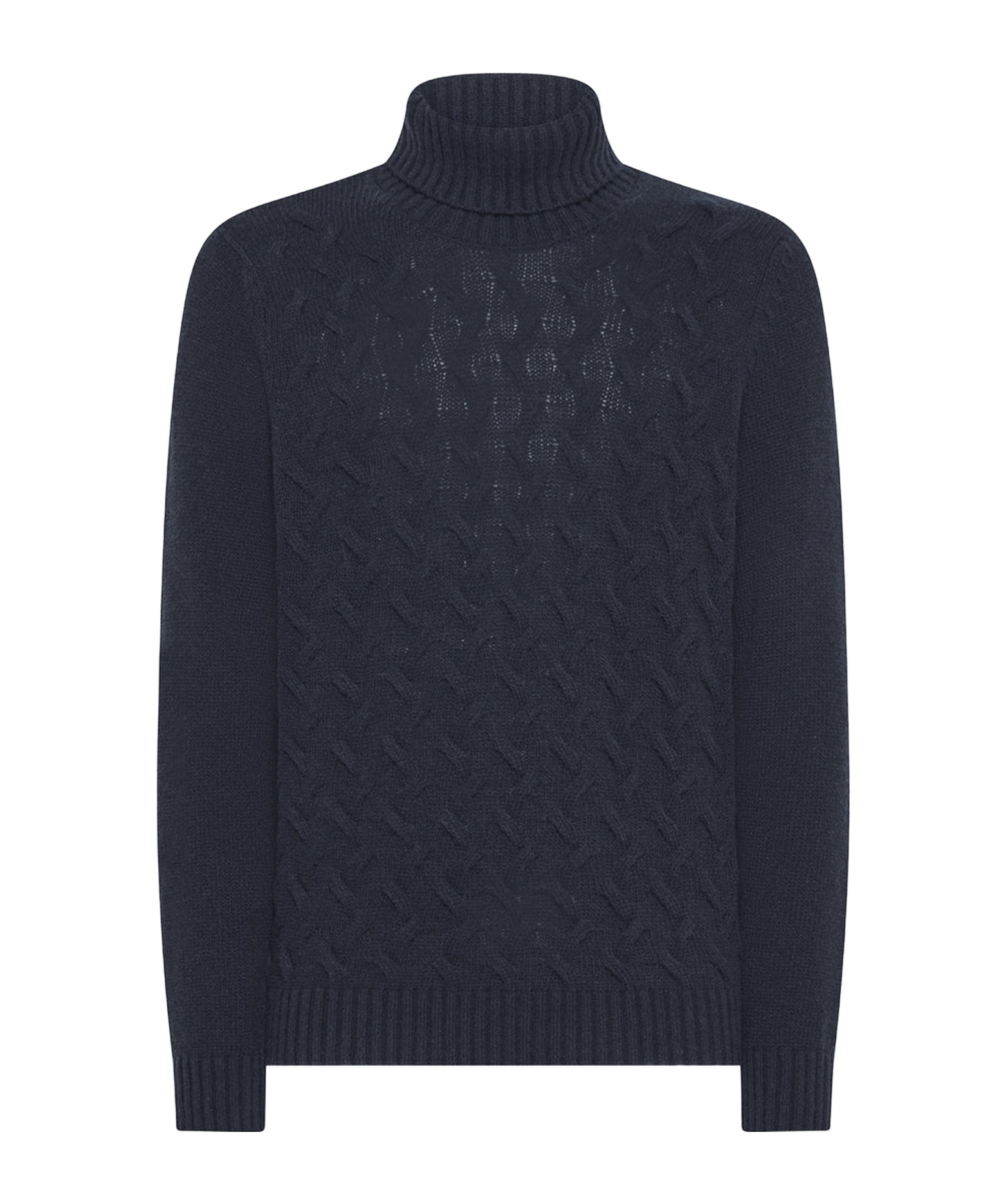Seventy Roll-neck Cable-knit Sweater In Black