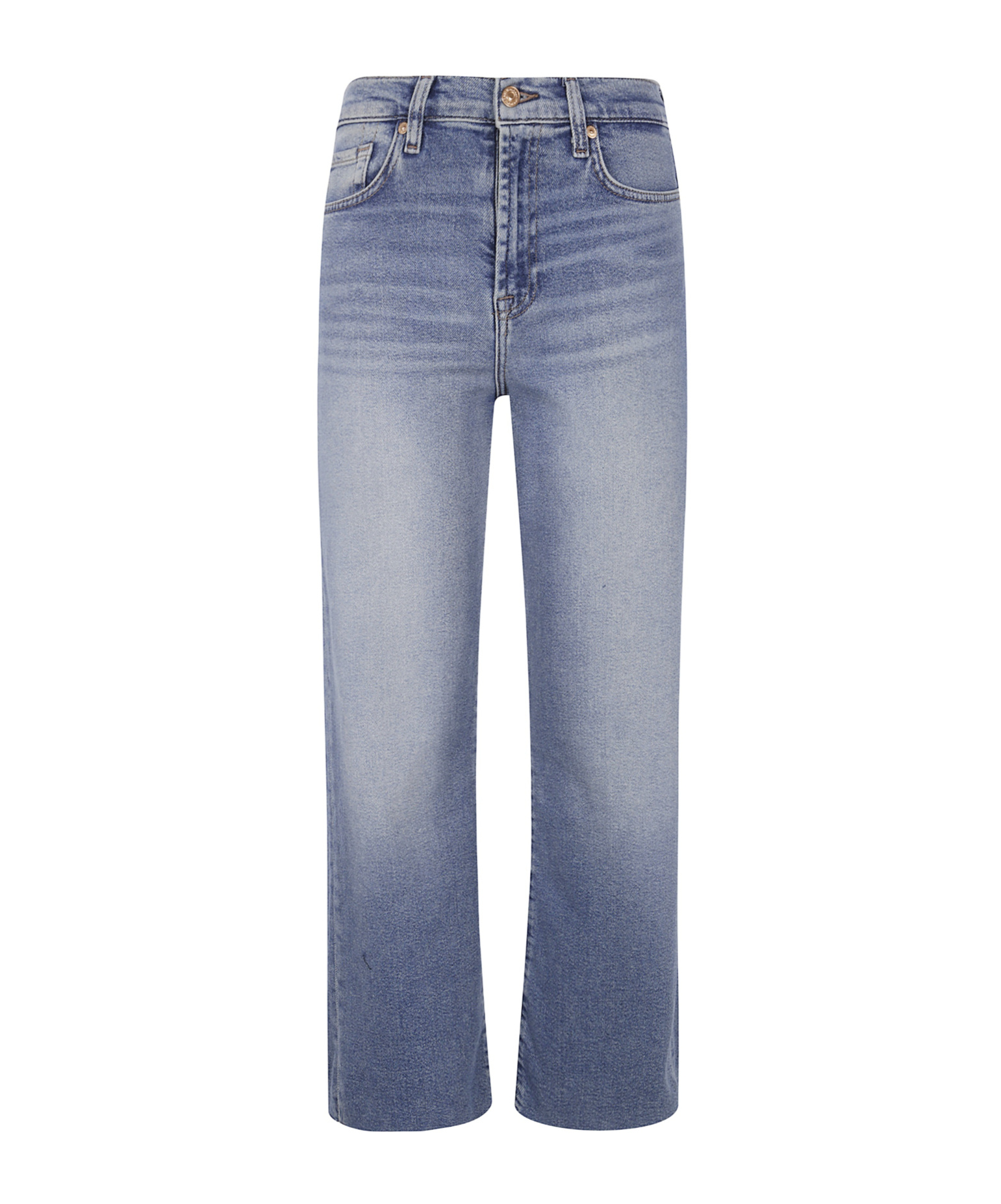 7 For All Mankind Denim Trousers With Belt Loops In Blue