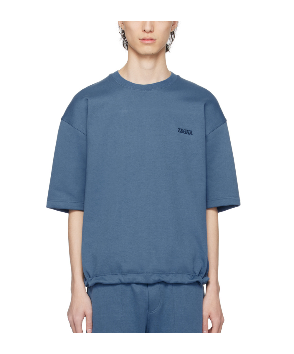 Shop Zegna Rib T-shirt In Blue
