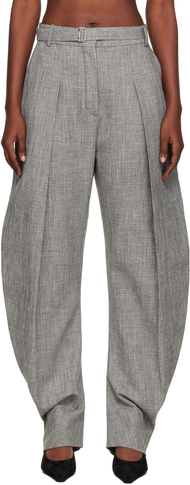 Lanvin Belt Loop Casual Pants In Gray