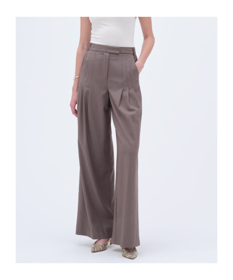 Remain Birger Christensen Wide Suiting Trousers In Gray