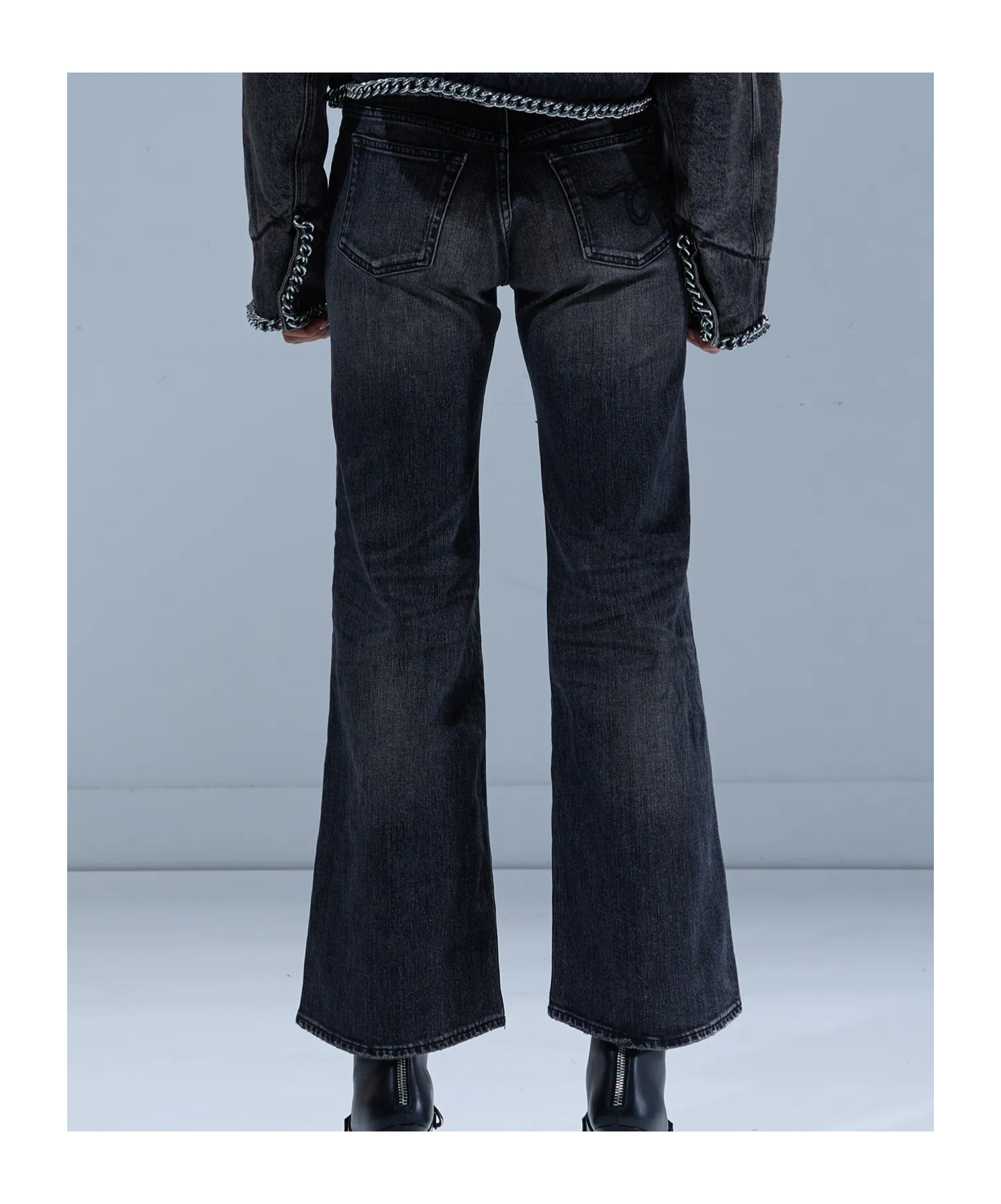 R13 Joan Kick Mid-rise Flared Jeans In Black