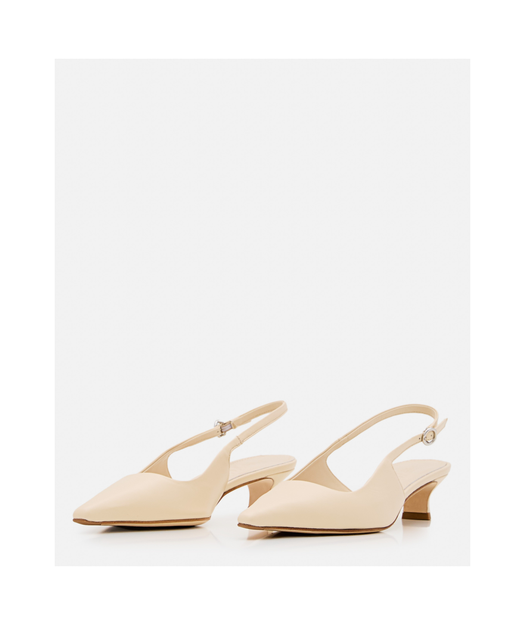 Aeyde Aeydē 35mm Catrina Nappa Leather Slingback In Nude