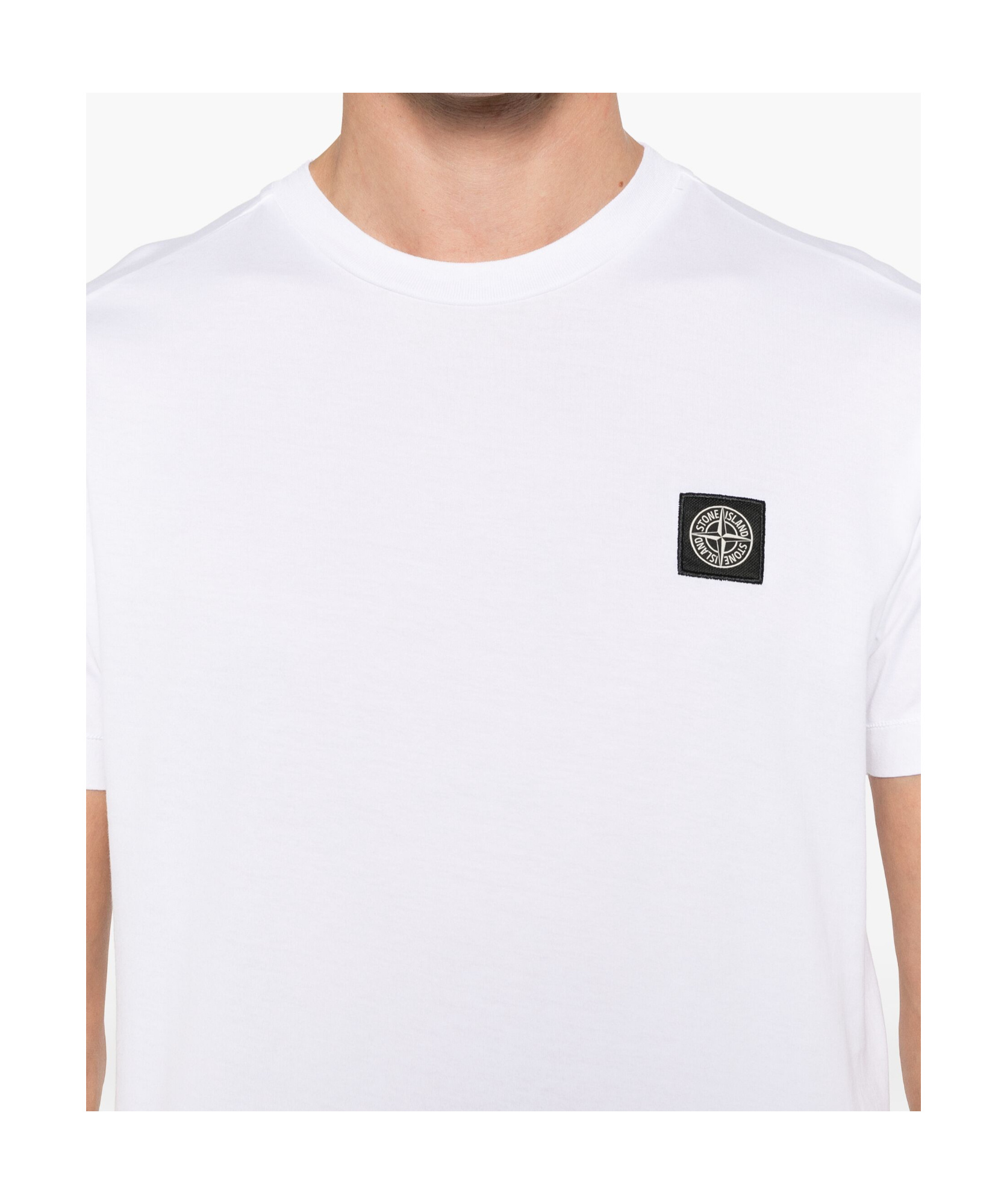 Shop Stone Island Compass-motif T-shirt In White