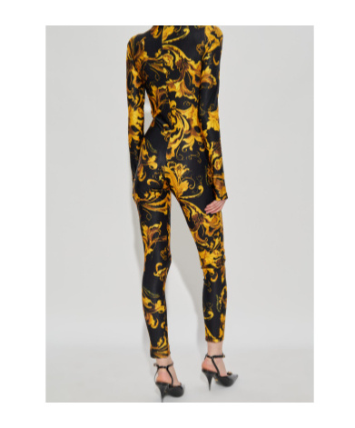 Versace Jeans Baroque-print High-neck Jumpsuit In Multi