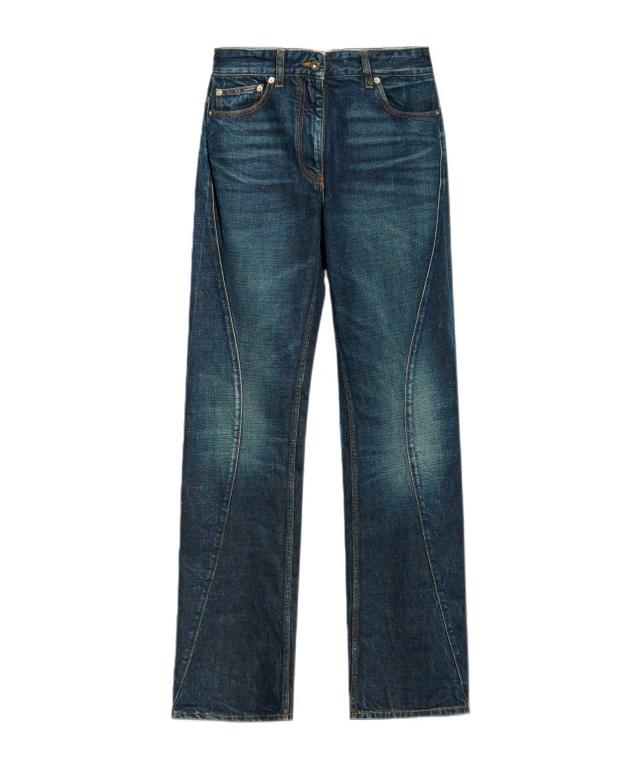 Ferragamo Whiskered Straight-leg Jeans In Blue