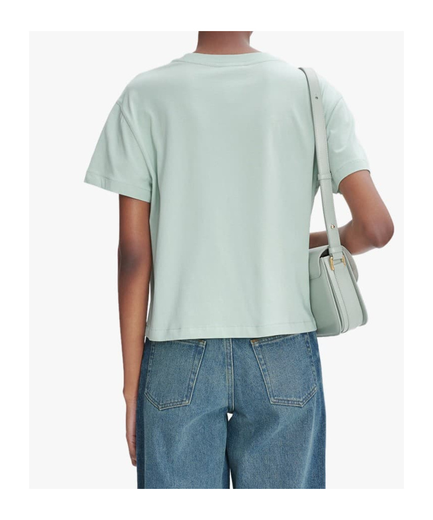 Apc A.p.c. Logo Embroidered Crewneck T-shirt In Green
