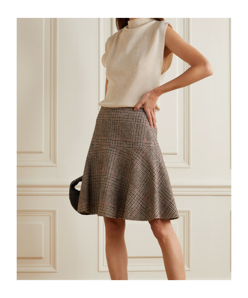 BRUNELLO CUCINELLI CHECK PLEATED MINI SKIRT