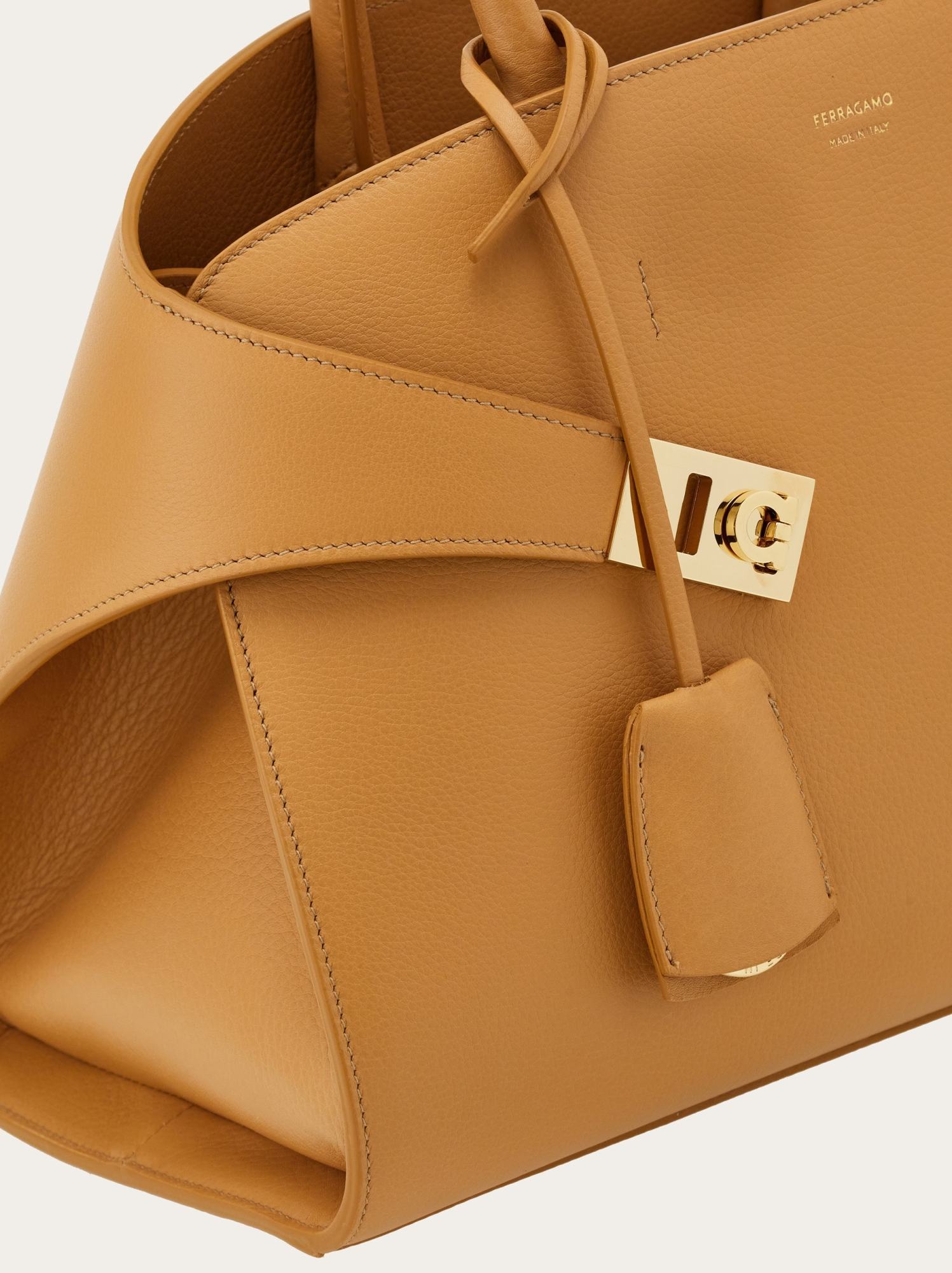 Ferragamo Small Leather Tote Bag In Nude