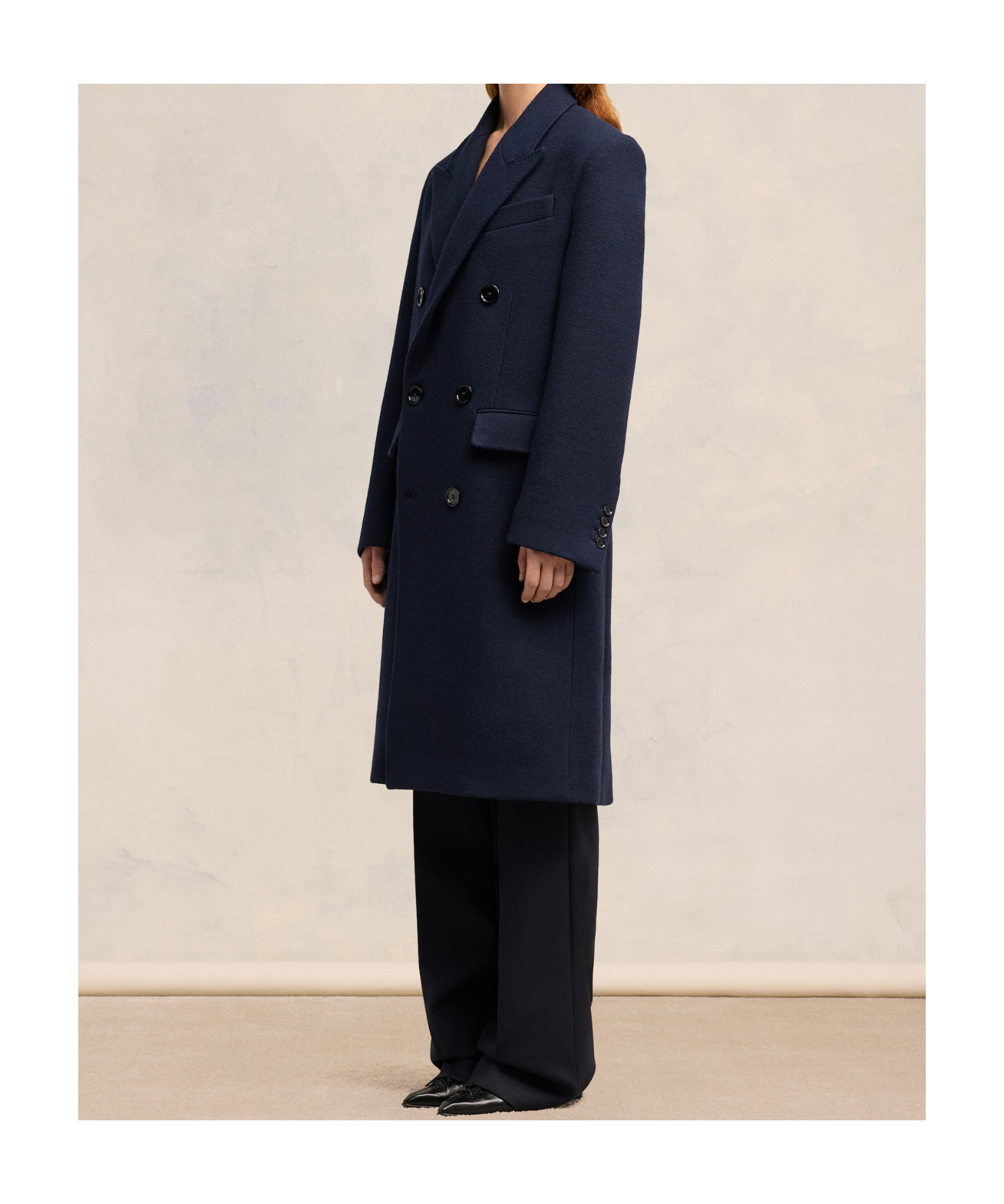 Ami Alexandre Mattiussi Double-breasted Wool Coat In Black