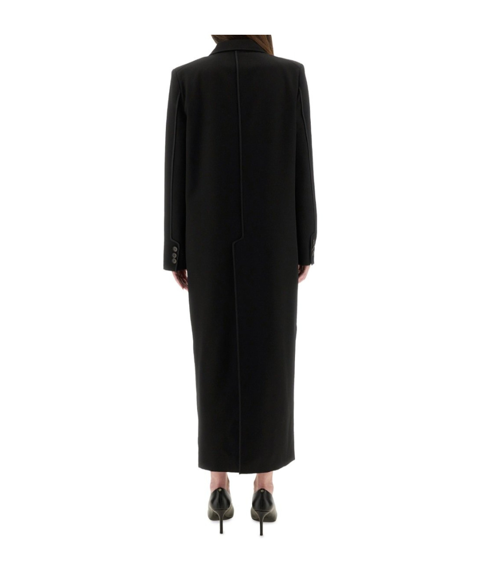 Moschino Long Tailored Buttoned Coat In Black