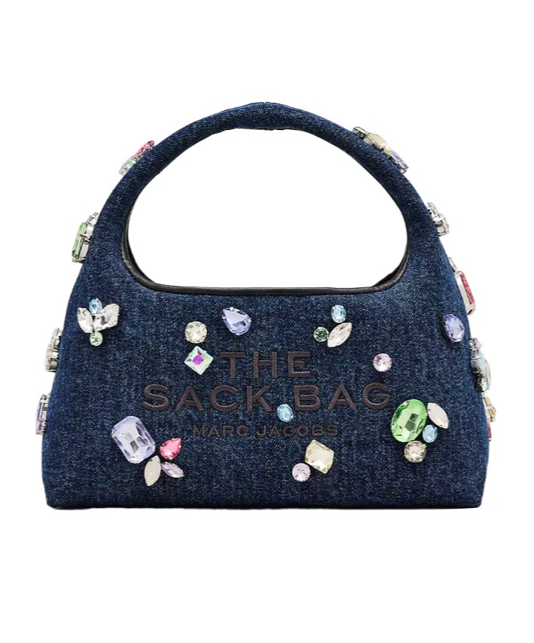 Marc Jacobs The Gem Denim Mini Sack Bag In Blue