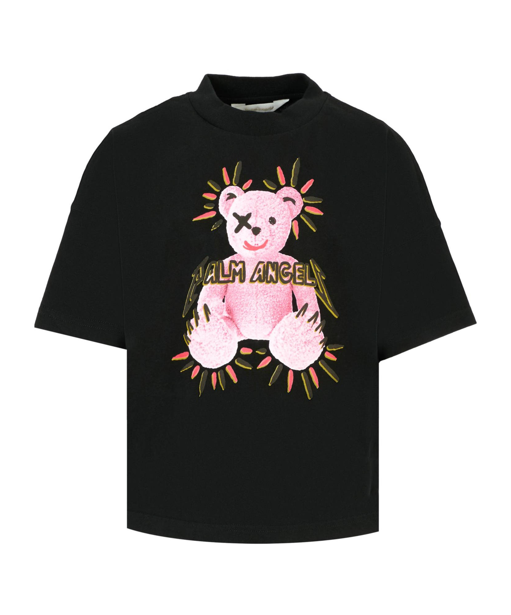 Palm Angels T-shirt With Bear Print In Black
