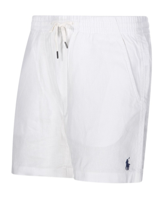 Polo Ralph Lauren Mens Drawstring Two-slip-pockets Linen Shorts Deckwash White In Deckwash White