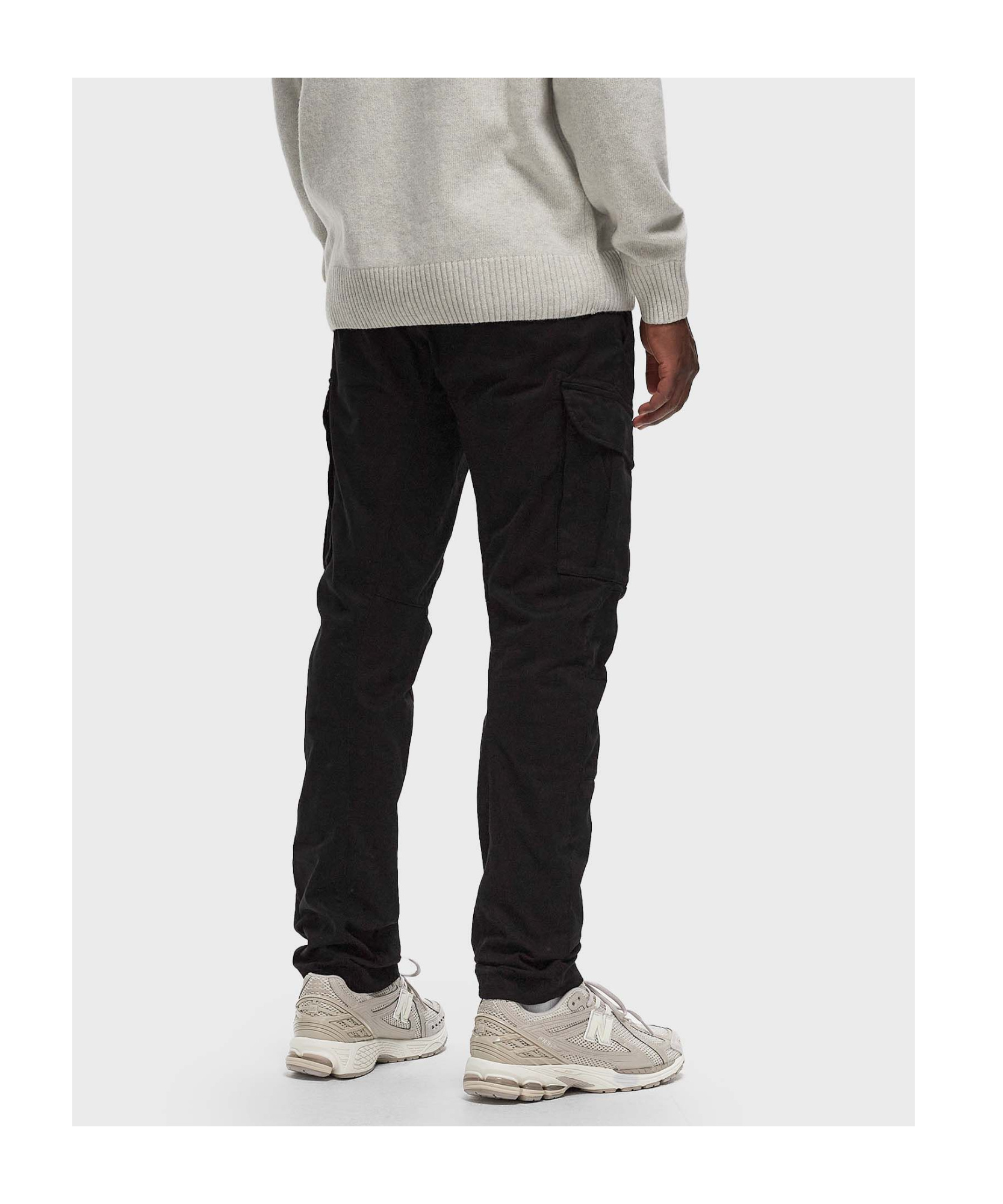 C.p. Company Straight Fit Cargo Pants With Circular Lens Detail In Black