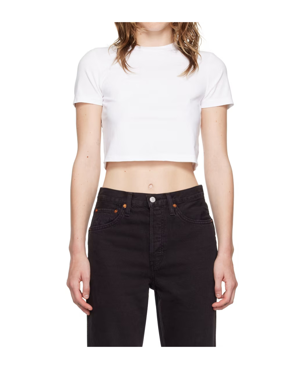 Re/done White Hanes Edition Micro T-shirt In White