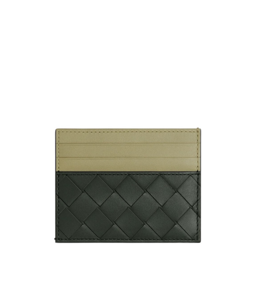Bottega Veneta Intrecciato Leather Card Holder In Black
