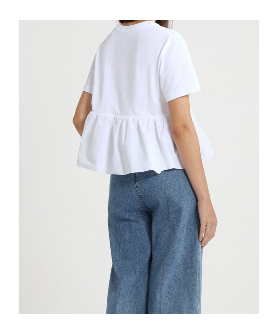 Shop Patou Ruffled T-shirt In White