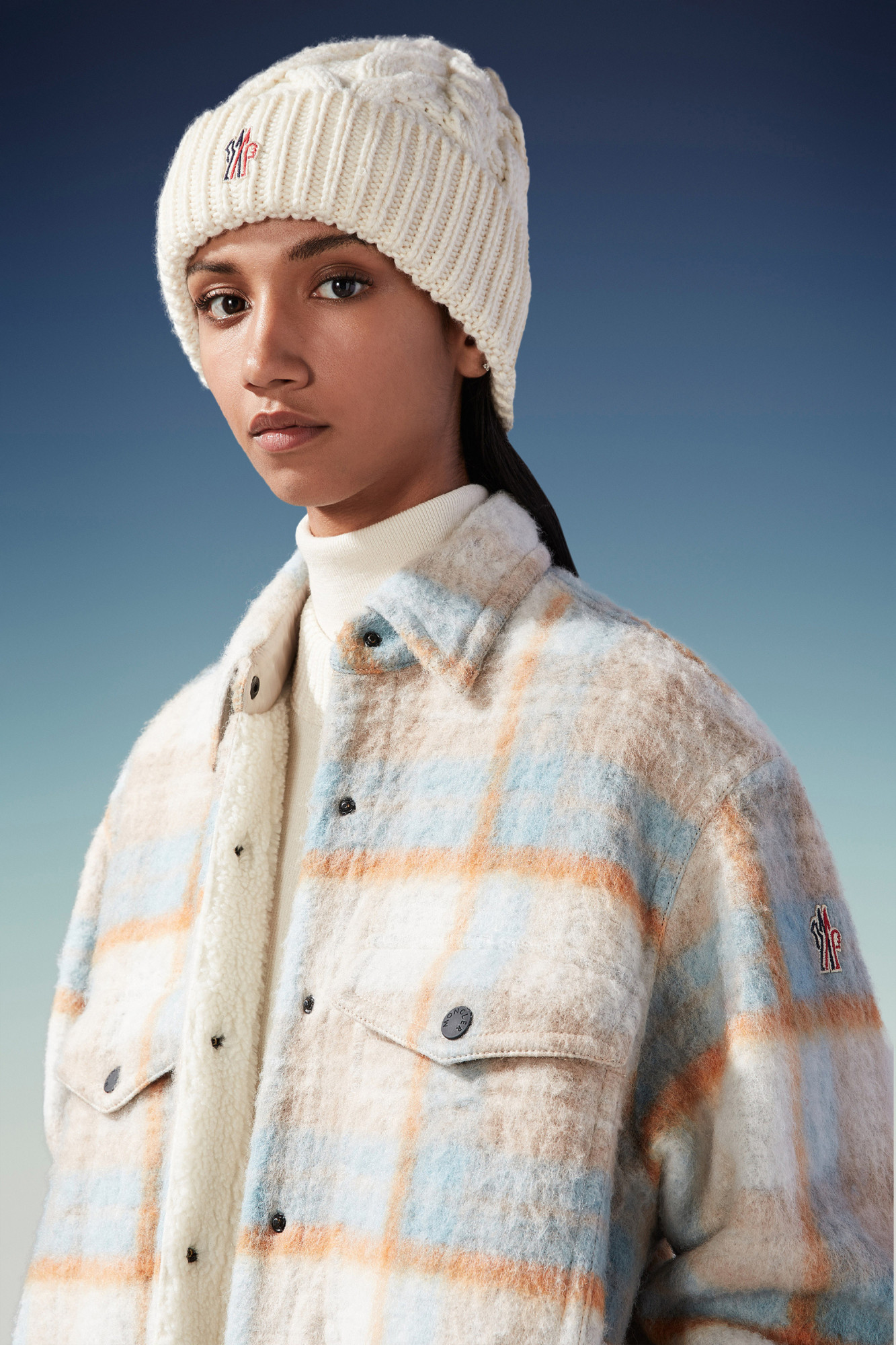 Moncler Wool Knitted Hat In White