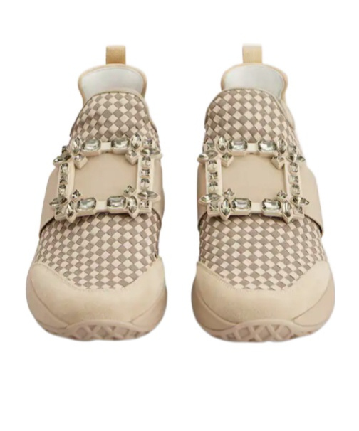 Roger Vivier Viv' Run Sneakers In Fabric In Neutral