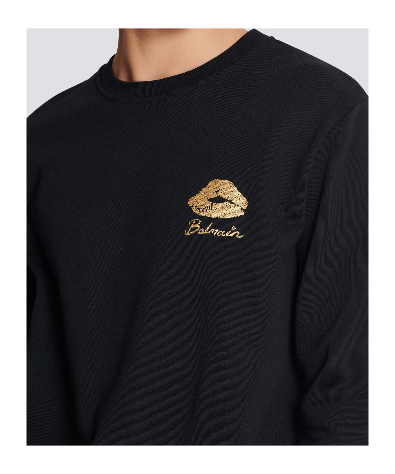 Balmain Kiss Print Sweatshirt In Black