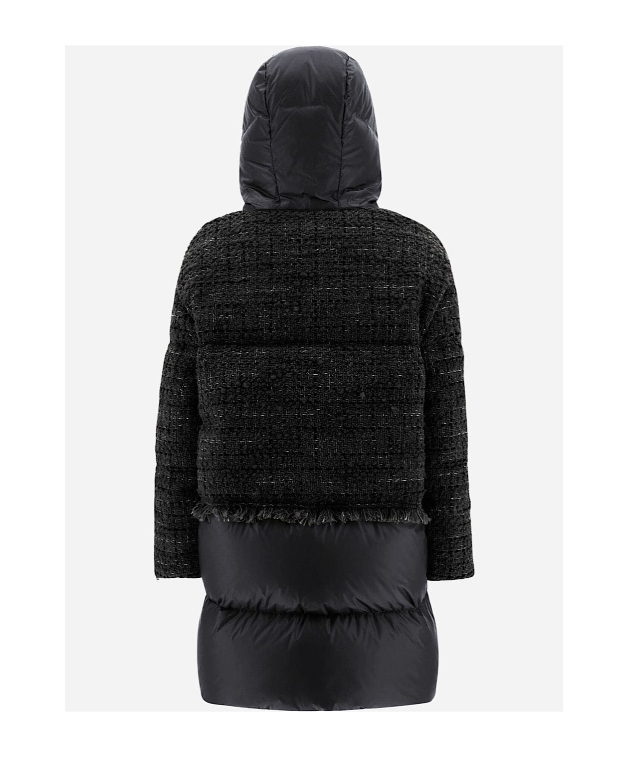 Herno Long-sleeved Down Jacket In Black