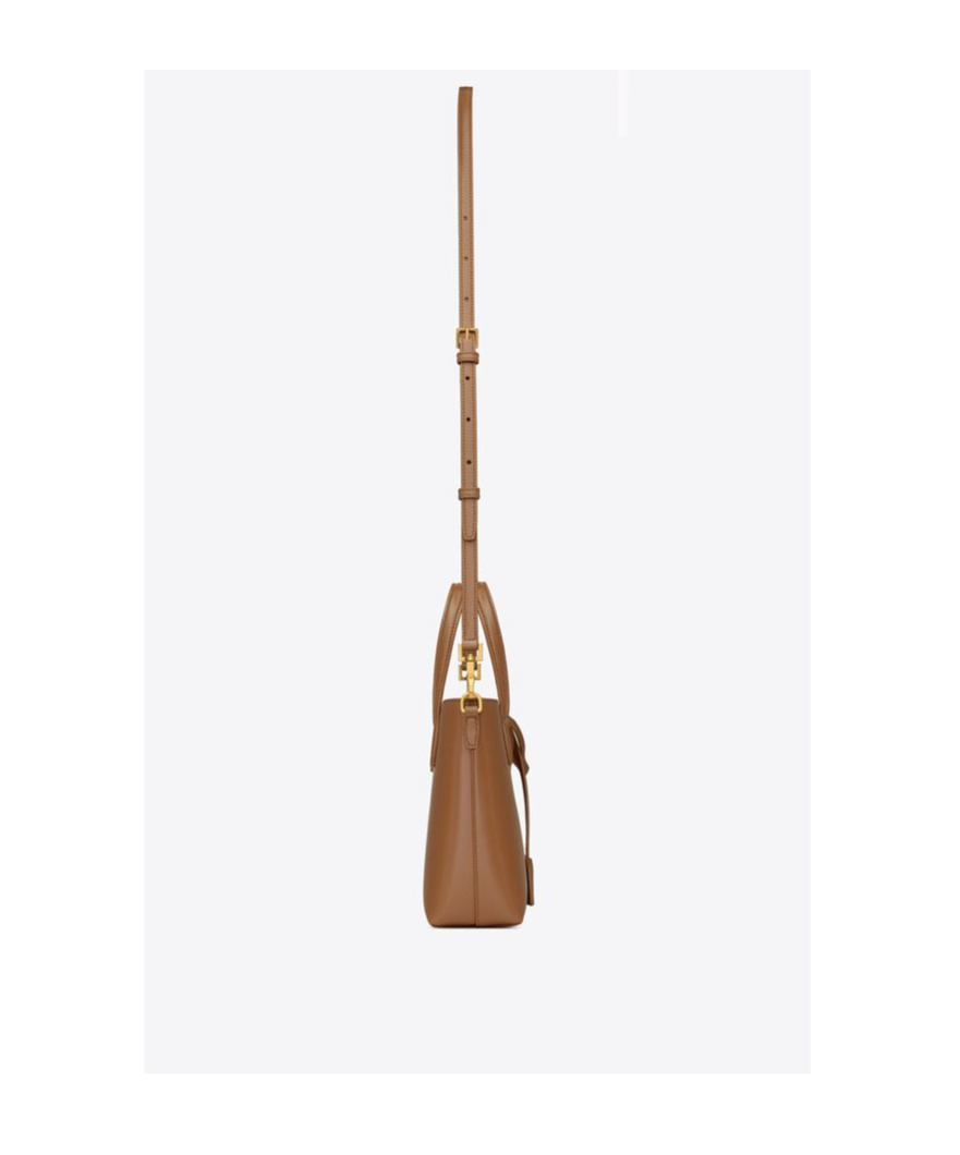 Saint Laurent Mini Toy Shopping Tote Bag In Brown