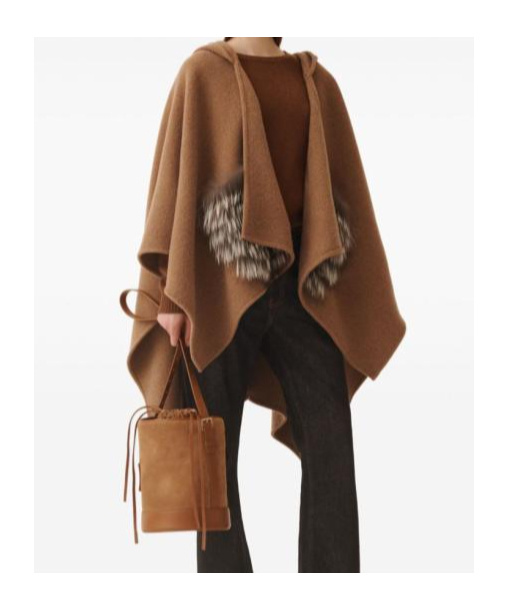 Fabiana Filippi Hooded Cloak In Brown