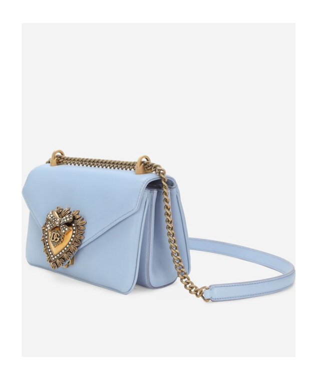 Dolce & Gabbana Medium Devotion Leather Crossbody Bag In Blue