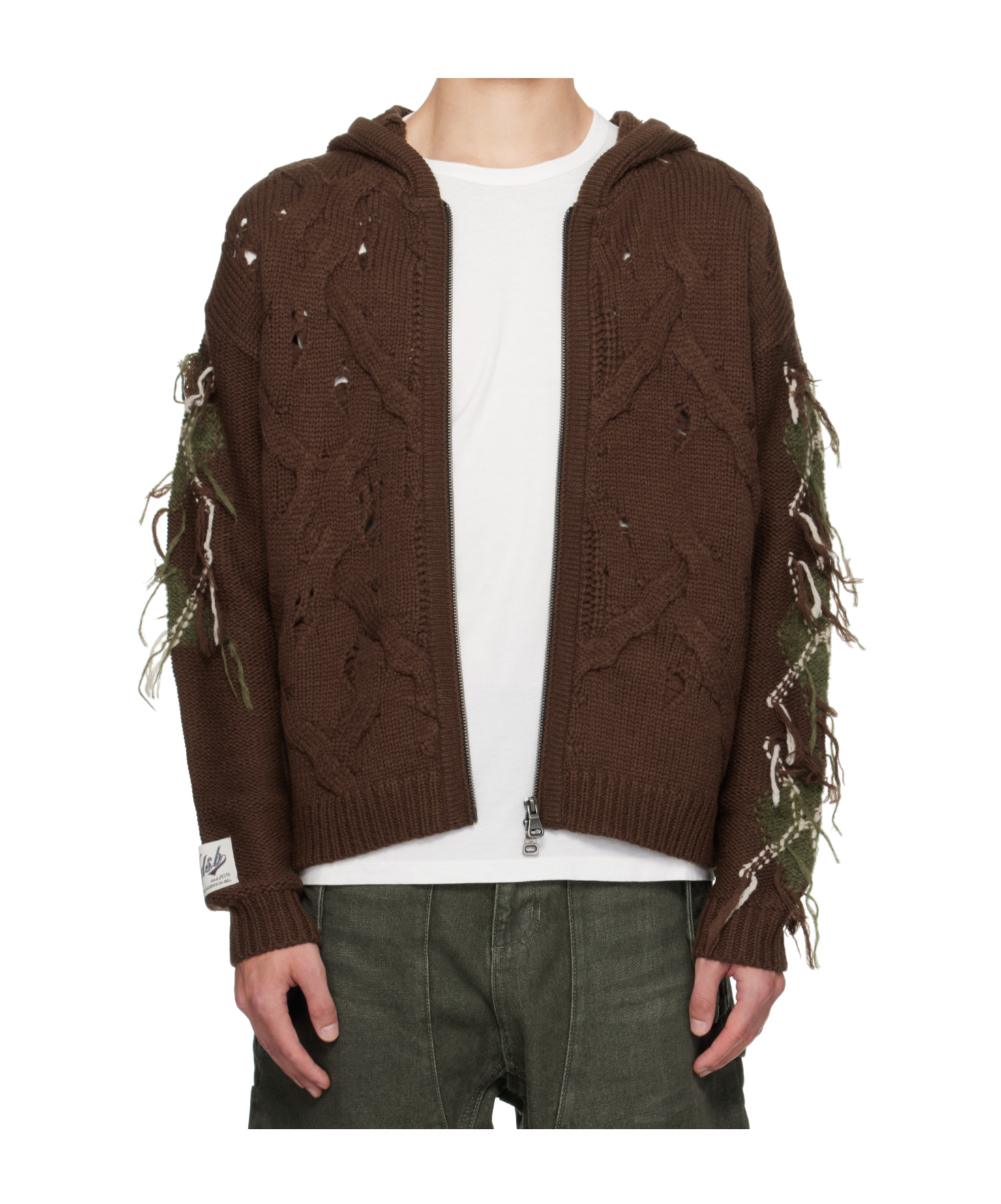 Andersson Bell Brown Argyle Fisherman Zip-up Hoodie In Brown