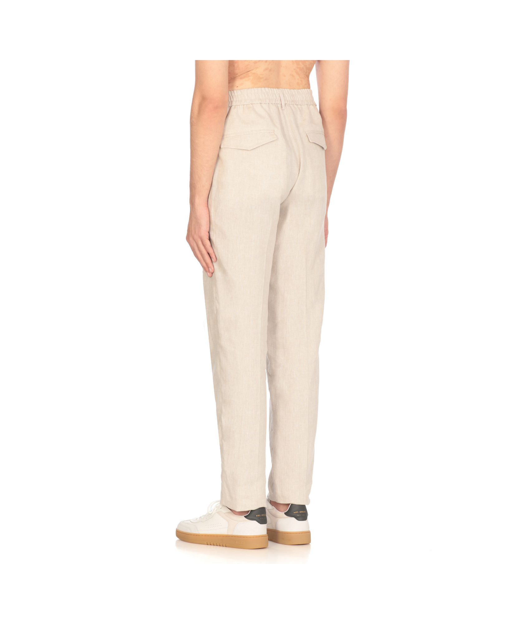 Peserico Wool And Silk Trousers With Drawstring Waist In White