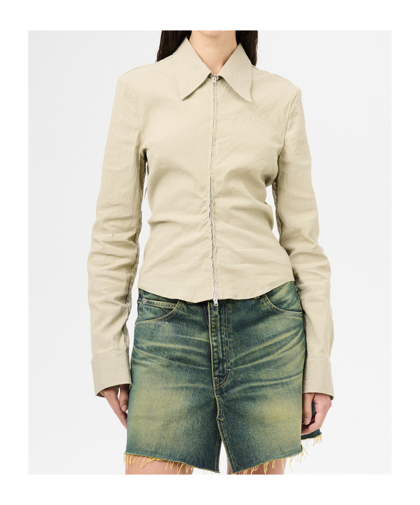 Shop Our Legacy Zip-up Shirt In Nude