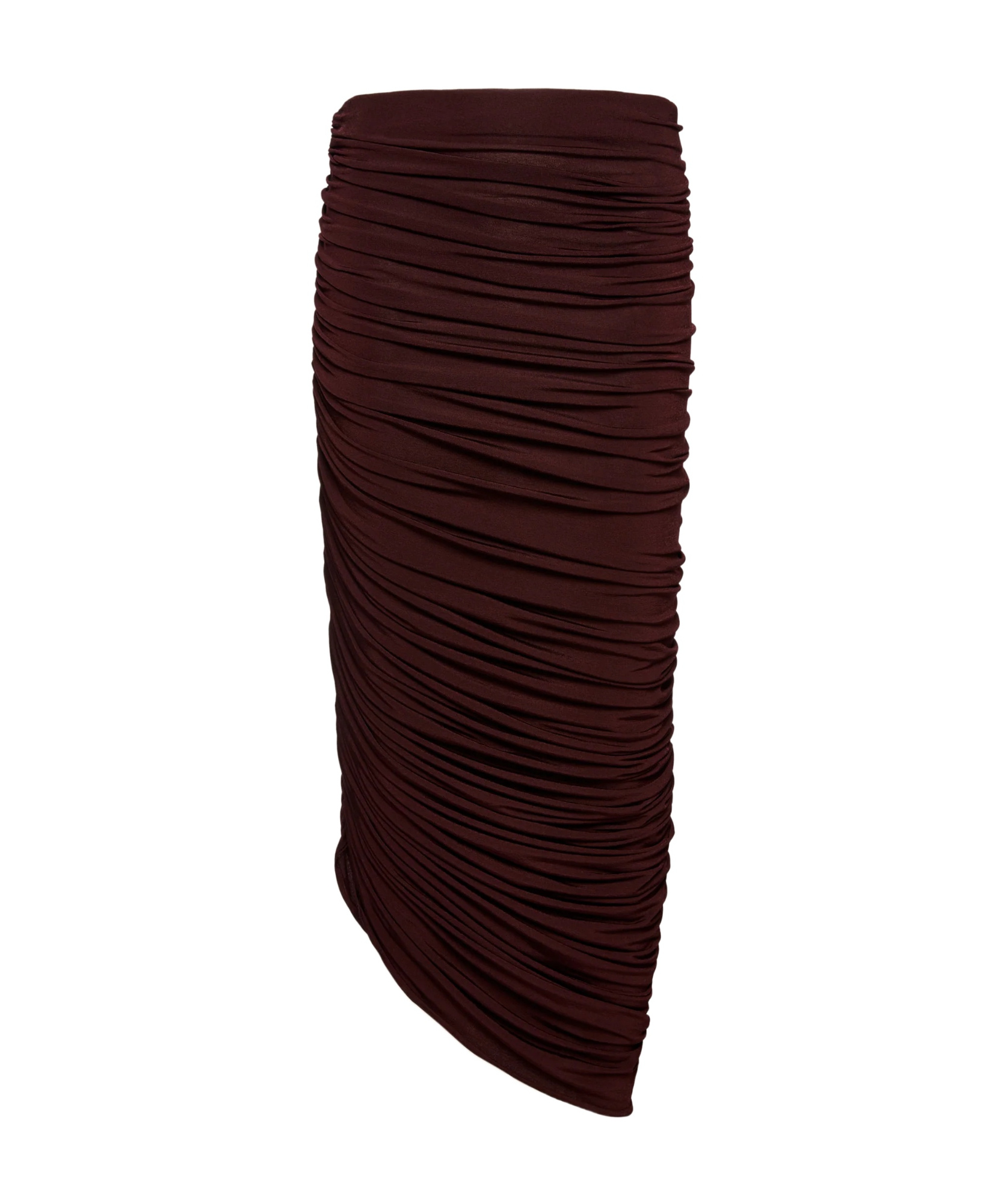 Magda Butrym Asymmetrical Draped Midi Skirt In Bordeaux In Bordeaux Red