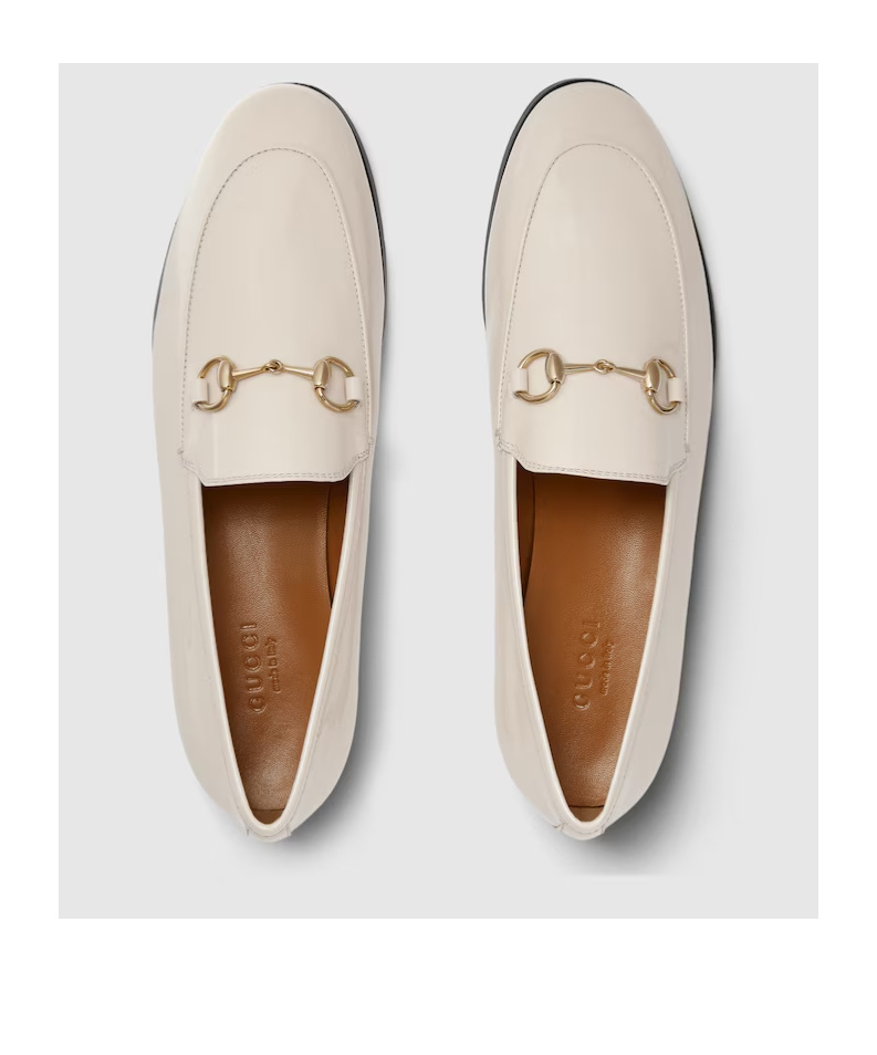 Gucci Off-white Leather Horsebit Loafers In Nude