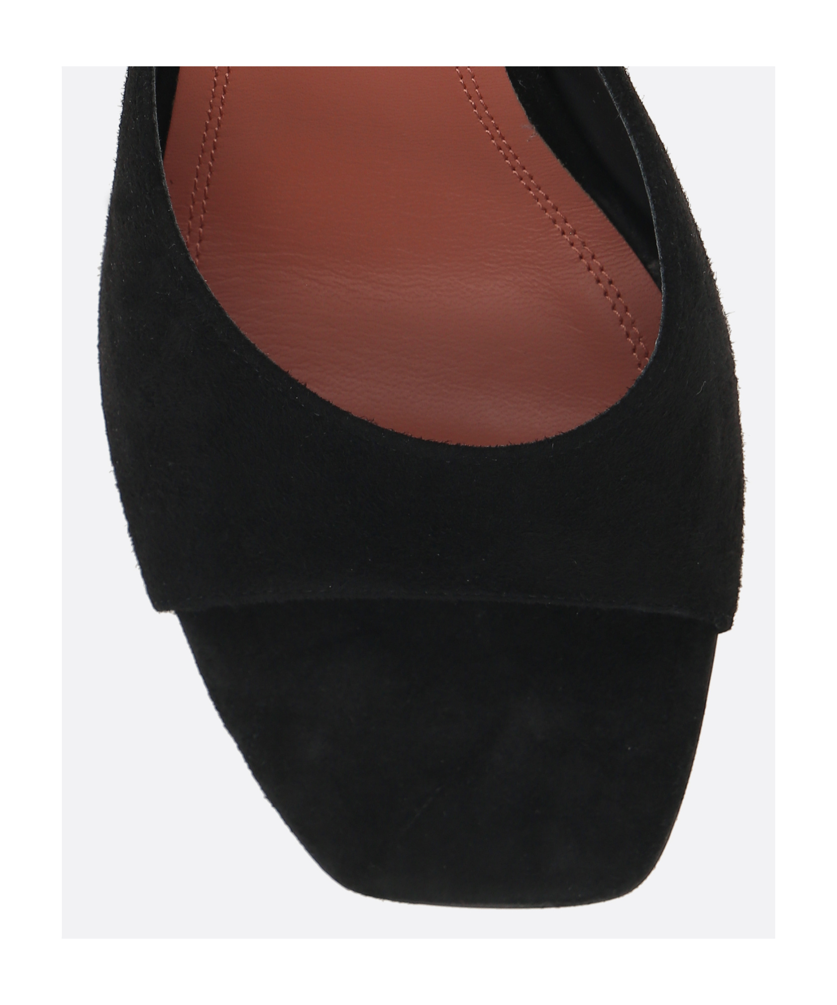 Amina Muaddi Black Slip On Heels In Black