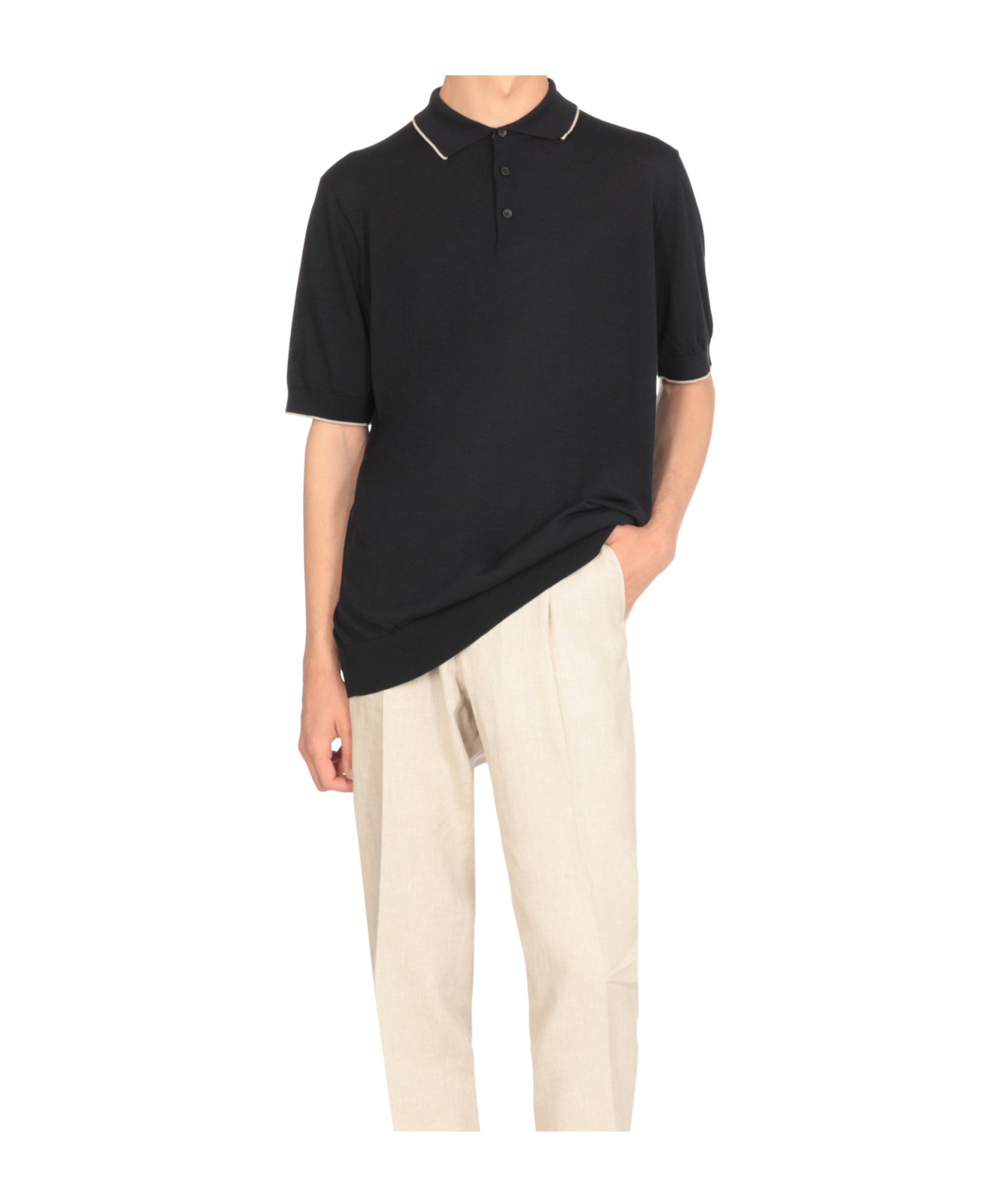 Peserico Cotton Polo Shirt In Black