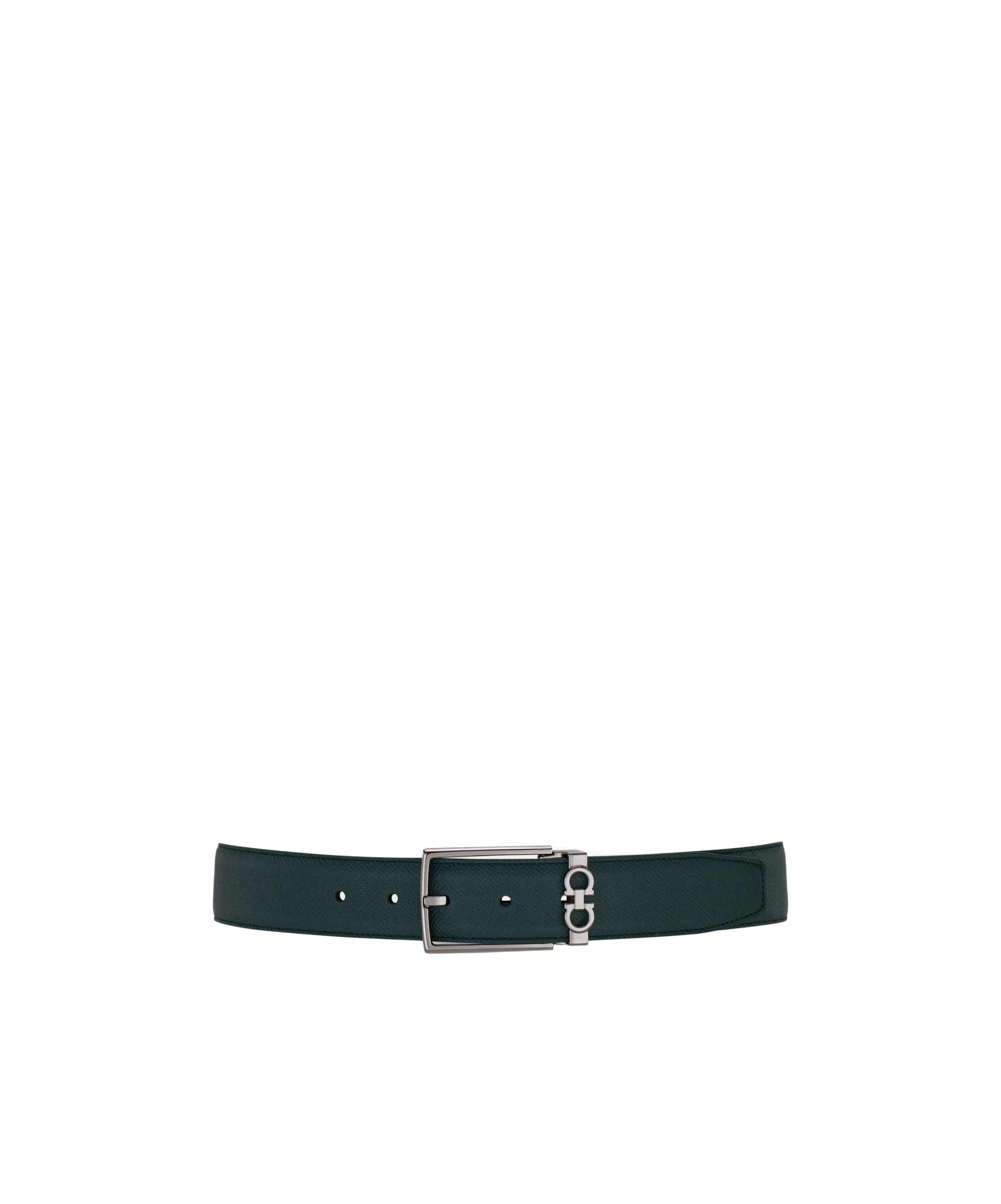 Ferragamo Gancini Reversible Adjustable Belt In Green