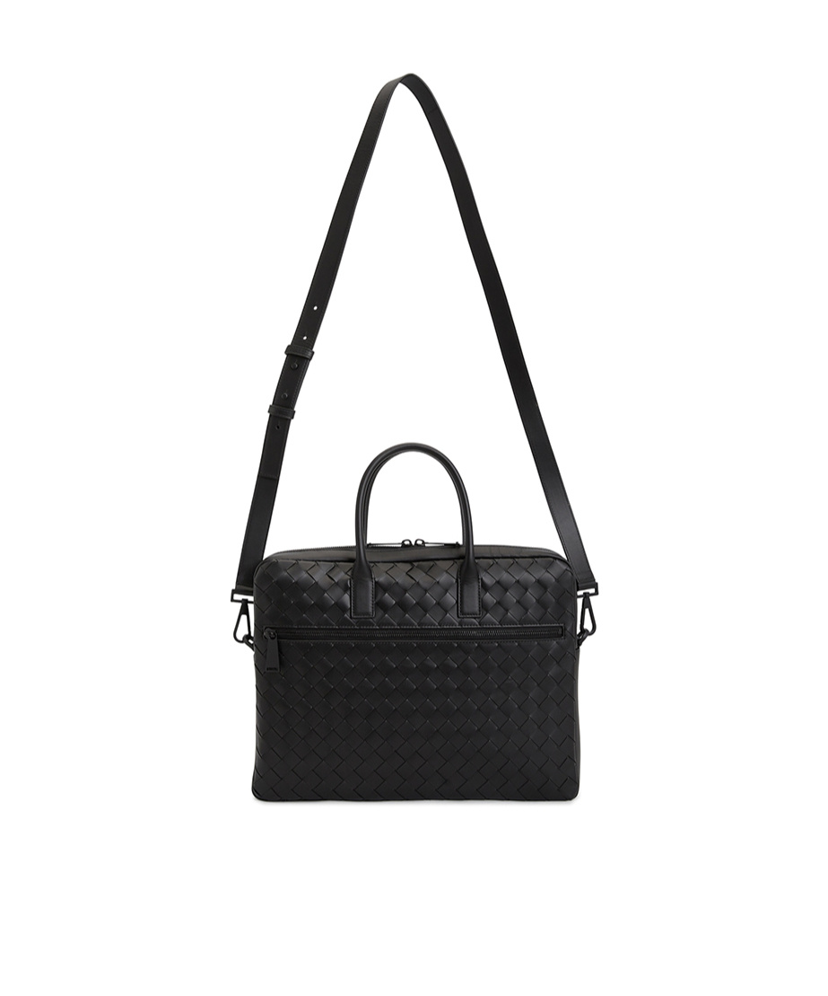 Bottega Veneta Weaving Design Briefcase In Black