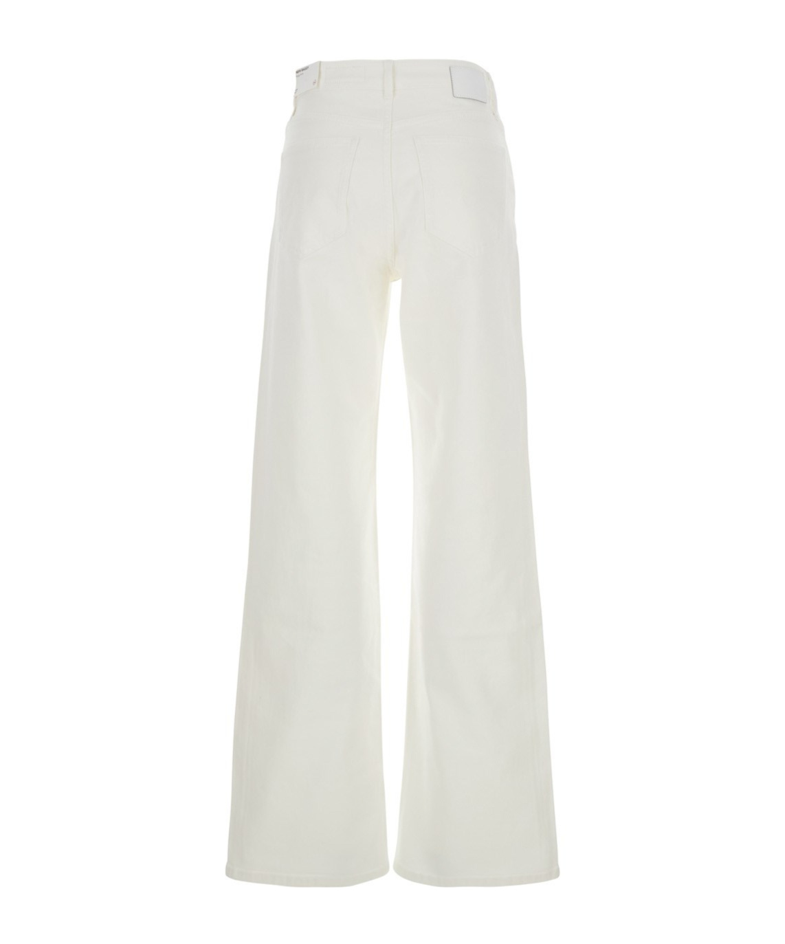 Ag White Jeans With Belt Loops And Logo Patch On The Rear In White