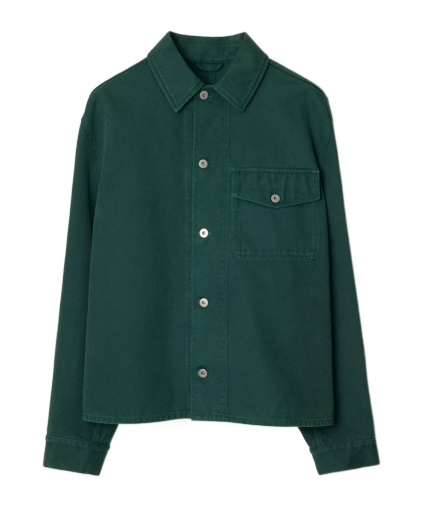 Burberry Ekd-embroidered Cotton Jacket In Green