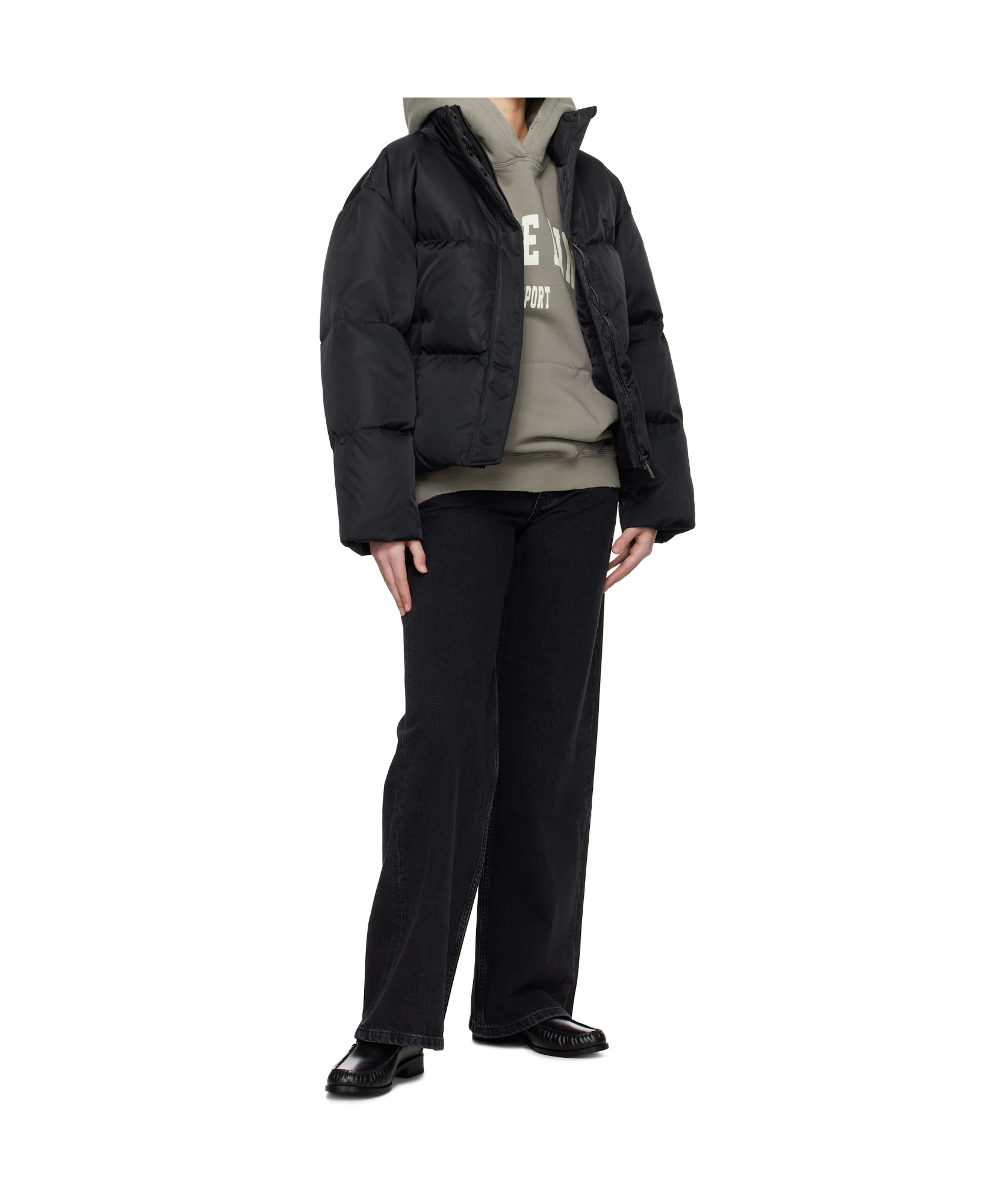 Shop Anine Bing Dorian Puffer Jacket In Black