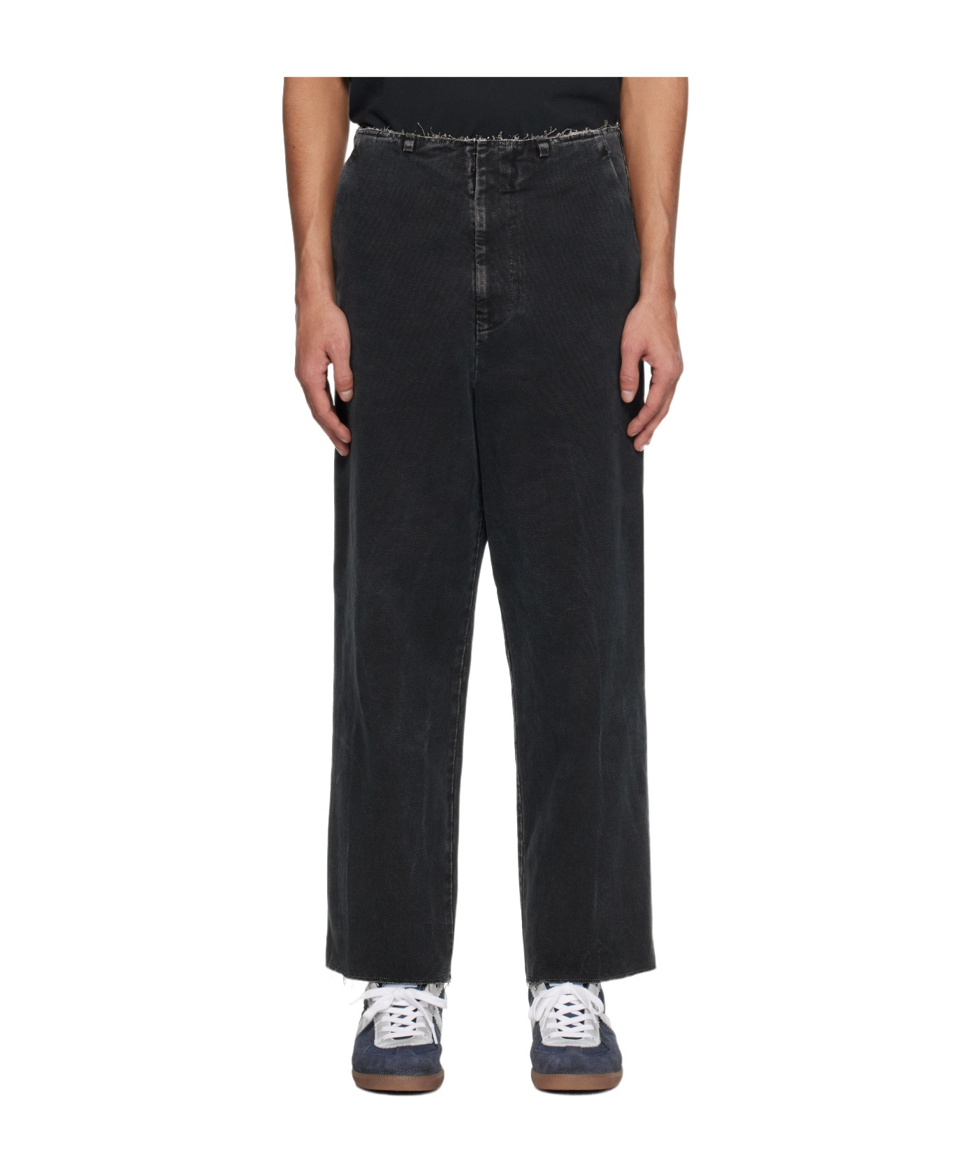 Mm6 Maison Margiela Black Faded Jeans In Black