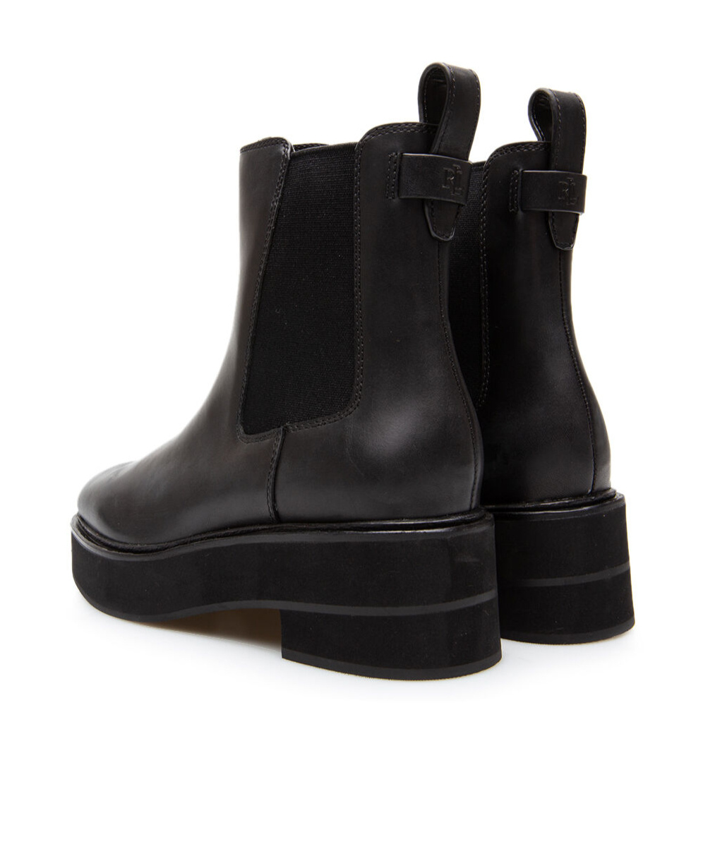 Polo Ralph Lauren Round-head Short Boots In Black
