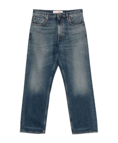Valentino Garavani Washed Denim Jeans In Blue