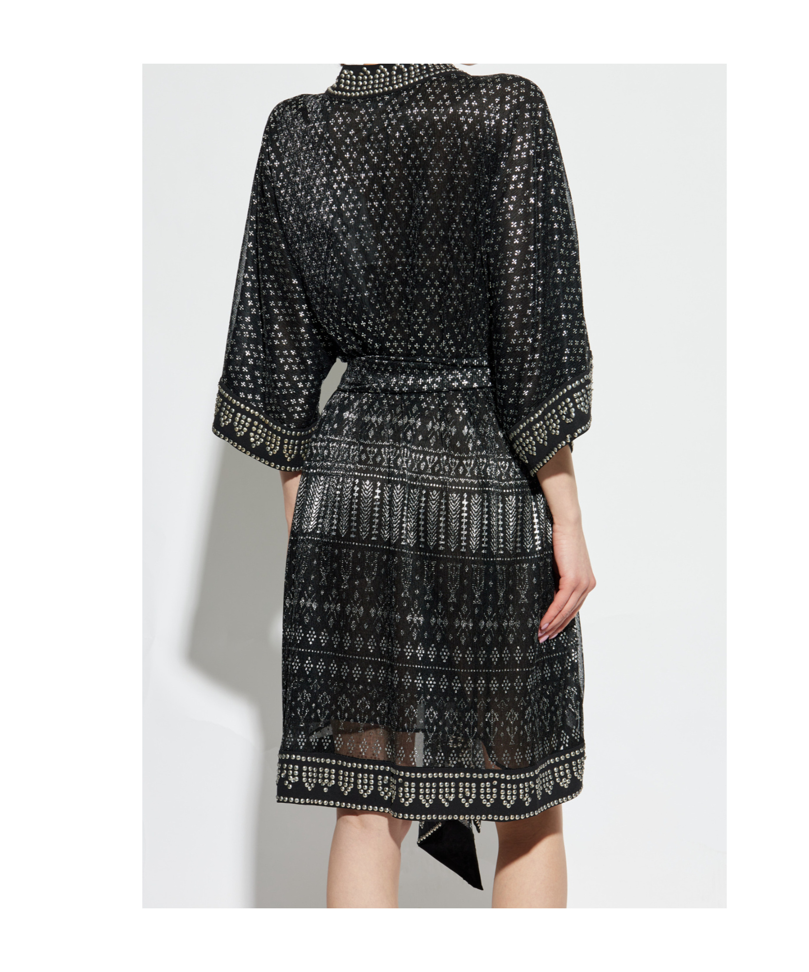 Isabel Marant Dress 'nawel' V-neckline Belted Waist In Black